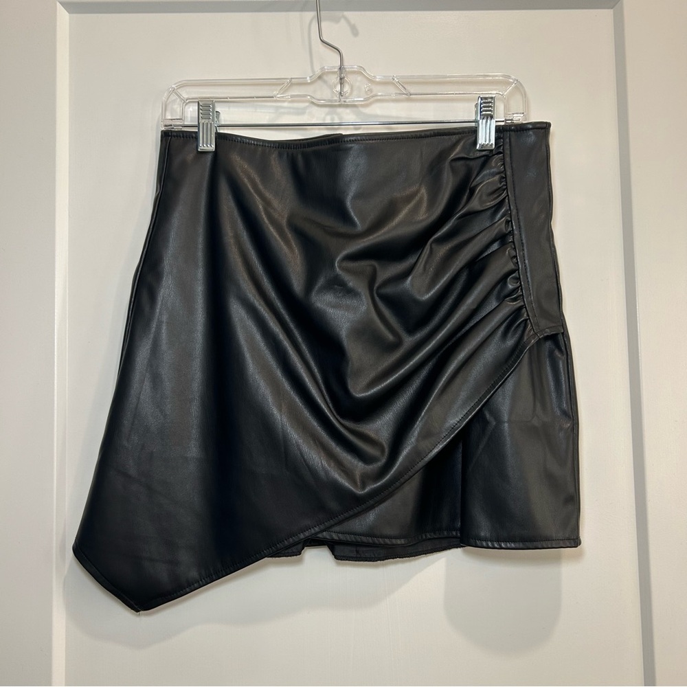 Black leather skirt
